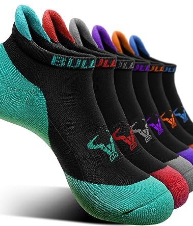 BULLIANT Socks For Women 6Pairs-Womens Athletic Ankle Socks No Show Cushioned for Walking Running-Compression Arch Support(6Pairs,Shoes Size:Women 6-8)