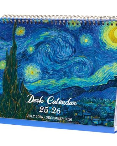 2025-2026 Desk Calendar - JUL 2025 - DEC 2026, Standing Flip Desktop Calendar 2025-2026, 18 Months Desktop Calendar, 9.8" x 8.3", Thick Paper
