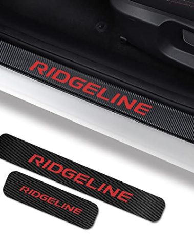 Fit for Ridgeline 2005-2024 Car Door Sill Protector for Honda Ridgeline Accessories, Carbon Fiber Leather Door Sill Sticker,Reflective Automotive Door Entry Guard,Decoration Door Sill Scuff Plate