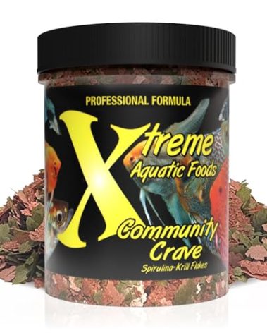 Xtreme Community Crave Flake - Krill & Spirulina Blend for Vibrant Colors, Immune Support and Digestive Health, Tropical & Freshwater Fish Nutrition – Premium Community Aquarium Food (2oz)