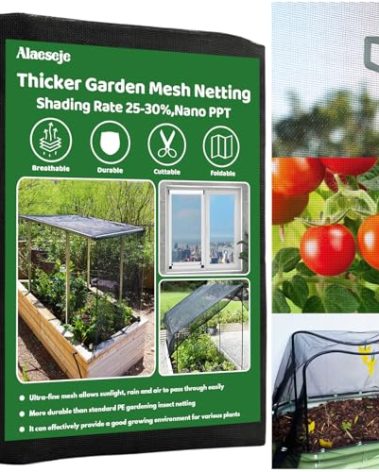 Stronger Garden Mesh Netting,10 x 20 Ft PPT Nano Bird Net Barrier,Mosquito Netting Screen for Patio Vegetables Plants Balcony,Shading Rate 25-30%