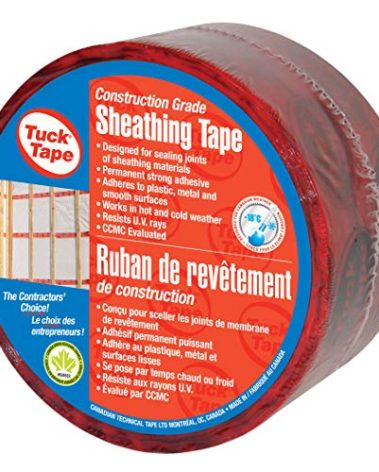 Tuck Tape Construction Sheathing Tape, Epoxy Resin Tape, 2.4 in x 180 ft (Red)
