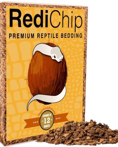 RediChip Reptile Bedding Loose Medium Coconut Chip Substrate 12 Quart Coco Husk Mulch for Snake and Gecko Habitat, Ball Python Terrarium, Lizard and Turtle Tanks, Tortoise Enclosure