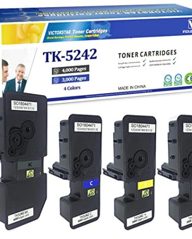 VICTORSTAR @ Compatible Toner Cartridge TK5242 TK-5242 for Kyocera ECOSYS P5026cdn / P5026cdw / M5526cdn / M5526cdw Laser Printers (4 Colors)