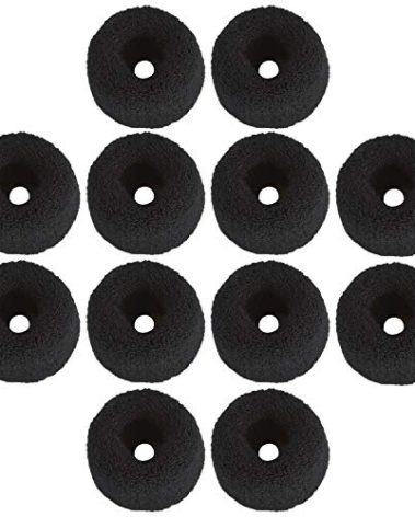 Angla 12 Pack Black Terry Cloth Hair Scrunchies Ties for Women