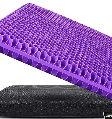 Gel Seat Cushion Pillow for Long Sitting – Office Chair Car Egg Seat Cushion with Non-Slip Cover for Back, Coccyx & Tailbone Pain Relief Pad - Pressure Reducing Honeycomb Designed for Comfort