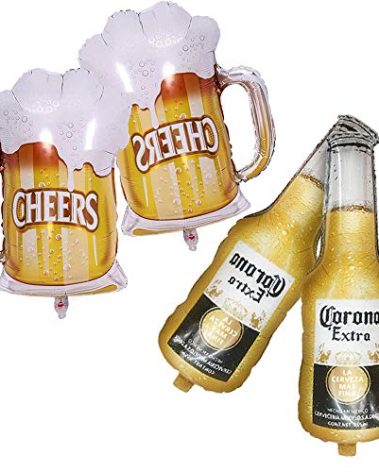CYMYLAR Corona Beer Bottle Shape Mylar Balloons 30inch 4pcs, Engagement Decorations, Birthday Parties, Carnival Parties, Congrats Grad Graduation Decorations Supplies Set
