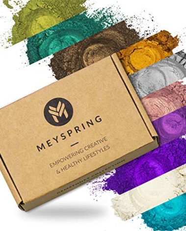 MEYSPRING Gemstones Collection Mica Powder for Epoxy Resin - 100g - Epoxy Pigment Colors for Resin Art, Geode Art - Resin Pigment Powder and Cosmetic Grade Mica Powder - Epoxy Resin Pigment Set