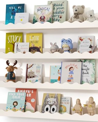Seocry Nusery Shelves (White, 23 Inches)