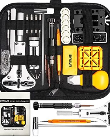 Watch Link Removal Kit, BYNIIUR Watch Repair Kit, Watch Case Opener Spring Bar Tools, Watch Battery Replacement Tool Kit, Watch Band Link Pin Tool Set with Carrying Case and Instruction Manual