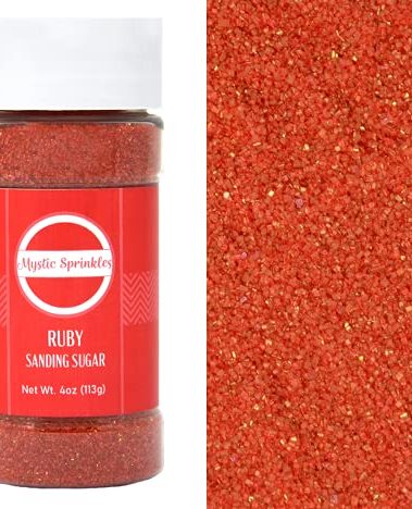 Mystic Sprinkles Sanding Sugar 4oz Bottles (Ruby - Red Sanding Sugar 4oz)