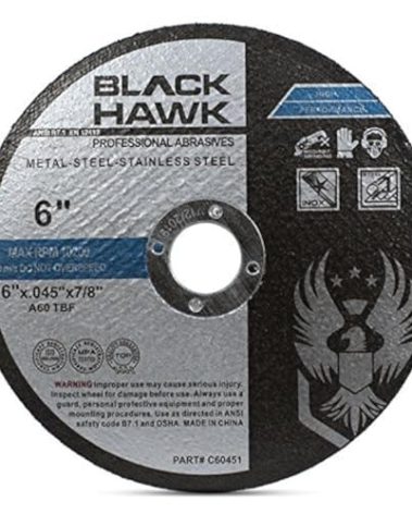 BHA Metal and Stainless Steel Thin Cut Off Wheels for Angle Grinders, 6” x .045” x 7/8” - 25 Pack