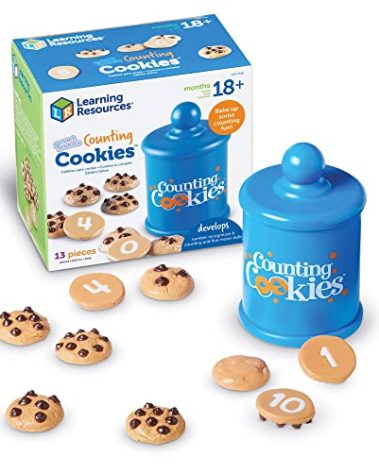 Learning Resources Smart Counting Cookies - 13 Pieces, Ages 18+ Months Toddler Counting & Sorting Skills, Toddler Math Learning Toys, Play Food for Toddlers, Chocolate Chip Cookies