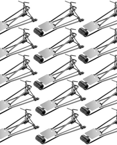 16 Pack Outdoor Gopher Traps - Reusable Metal Easy Set Weather Resistant Gopher Killer Trap for Lawn Garden Farm Outdoor, Quick Capture Mole Vole Trap, Black