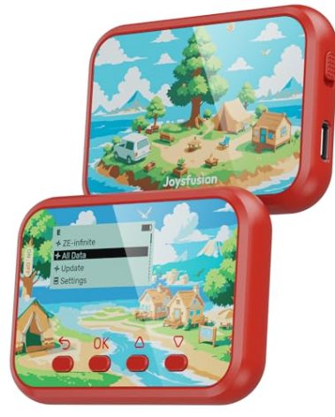 Joysfusion NFC Emulator, Store 3000 NFC Data, Support Ulimited Scan, 1.2" Screen, Easy Button Controls, Rechargeable for Endless Play, Compatible with 50+ Games (Red)