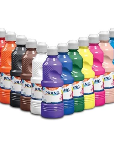 Prang Ready-to-Use Tempera Paint, Assorted Colors, 16 Oz., 12 Count