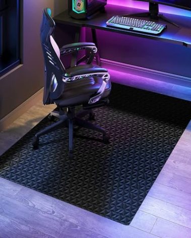 SALLOUS Chair Mat for Hard Floors, 47"x36" Office Chair Mat for Hardwood Floor, Multi-Purpose Hard Floor Protector Computer Desk Mat for Home Office, Non-Slip Vinyl Floor Mat for Gaming Chairs (Black)