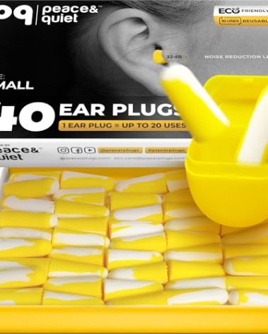 Peace&Quiet PQ Small Ear Plugs for Sleeping - 40 Earplugs for Sleep, Snoring, Small Ear Canals, Noise Cancelling 32 dB, Sound Blocking, for Women and Men