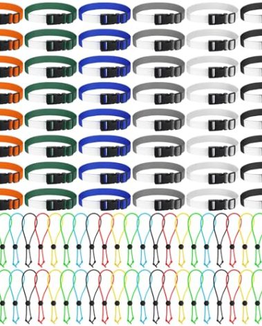 Lineshading 49 Pcs Laundry Strap Sock Clips Set Includes Laundry Strap with Buckle and Sock Clips for Nylon Organizer Accessories Tools for Washing Machine and Dryer