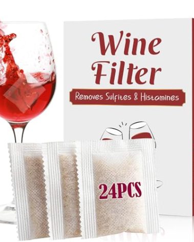 WeThinkeer Wine Filter, 24 Pack Wine Filters for Histamines and Sulfite, Wine Sulfite and Histamine Remover, Prevent Wine Allergies & Headaches, Father’s Day Gifts for Wine Lovers