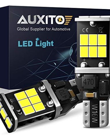AUXITO 912 921 LED Bulb for Backup Light Reverse Lights High Power 2835 15-SMD Chipsets Error Free T15 906 922 W16W Bulbs, 6000K White, Exterior Light Bulbs (Upgraded, Pack of 2)