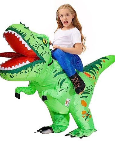MT MENGTONG Halloween Costume Inflatable Dinosaur Costume Kids Riding T Rex Blow up Funny Party for Boys/Girls（4-6Y）