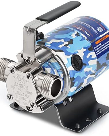 TecHome 115V 1/10HP 330GPH Utility Rain Barrel Waterbed Pump, With Water Hose Kit, Camouflage Color.