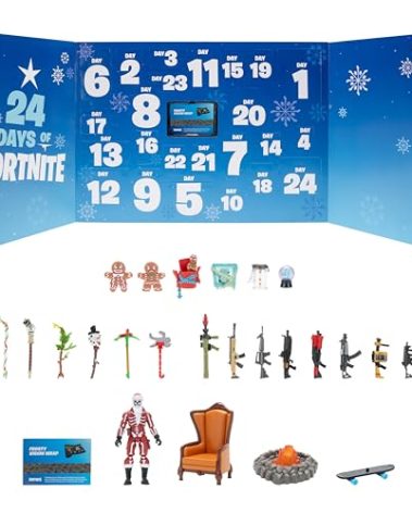 Fortnite 24 Days of Winterfest Advent Calendar - 4-Inch Figure with Weapons and Accessories plus Code for Bonus Virtual Item