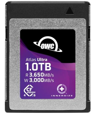 OWC Atlas Ultra 1.0TB High-Performance CFexpress 4.0 Type B Memory Card, up to 3650MB/s Read, for Pro Video and Photo