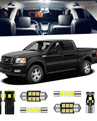 ENDPAGE 13-Pieces F150 Interior LED Light Kit for Ford F-150 2004 2005 2006 2007 2008 White 6000K Interior LED Lighting Package + Cargo Lights, License Plate Lights, Install Tool