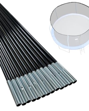 Universal Trampoline Fiber Glass Rods to Replace The Top Ring of Net Enclosure, Fiberglass Poles for 14Ft Frame with Tube Caps, Not for The Plastic T Connector