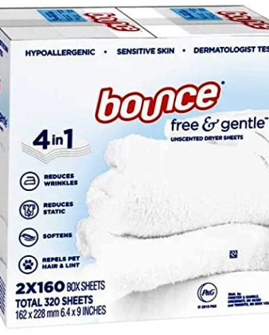 Bounce Free & Gentle Unscented Dryer Sheets, 320 ct.(Bulk Discount Available) 203805 160 Count (Pack of 2)