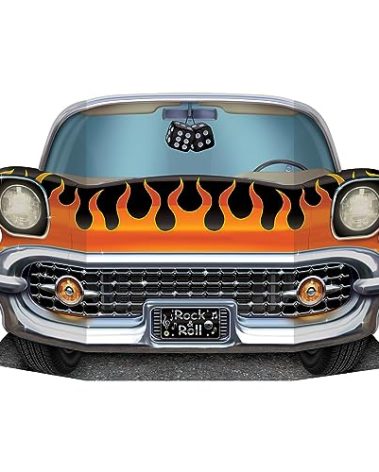 Beistle 1950's Hot Rod Photo Prop For 50's Theme Party Decorations, Made In USA Since 1900
