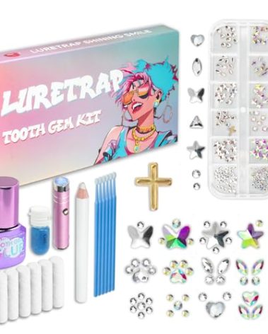 Luretrap Y2K Trendy 30 Pieces Crystal Tooth Gem Kit - Unleash Your Sparkly Smile