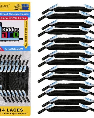 U-Lace Kiddos Children's Woven No-Tie Shoelaces - Black