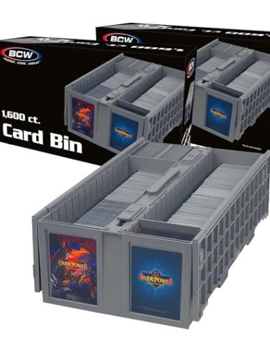 BCW Collectible Card Bin – (2-Pack, Gray) | Holds up to 1600 Cards | Plastic Storage Box for Pokémon, MTG & Sports Cards