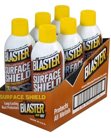 B'laster Surface Shield – Rust Protectant Spray and Undercoating for Vehicles – Long-Lasting Corrosion Protection with Lanolin-Based Formula – 12oz Aerosol Can (6 Pack)