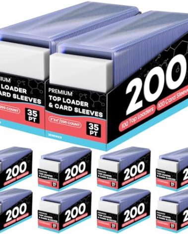 2000 Card Sleeves Top Loaders for Cards, 3" x 4" Hard Plastic Toploaders, Baseball Card Protectors, Trading Card Holder for Football Sports Cards (1000 Toploaders + 1000 Penny Sleeves)