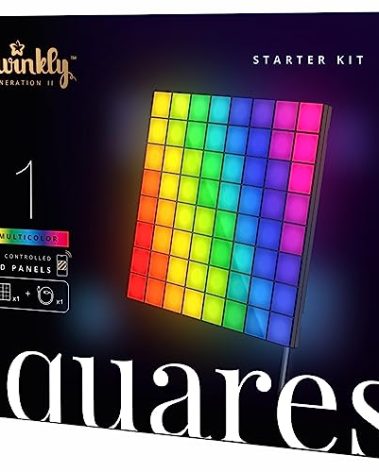 Twinkly Squares Master Panel, RGB LED Panel, Including 1 Main Panel and USB-C Power Supply, Compatible with HomeKit, Alexa and Google Home, Gaming Lights and Streaming, 16M+ Colors
