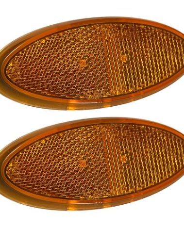 Command Electronics OEM 12V LED RV & Trailer Oval Clearance Light with Built-in Reflex – Made in USA – Surface Mount – Amber – 2-Pack