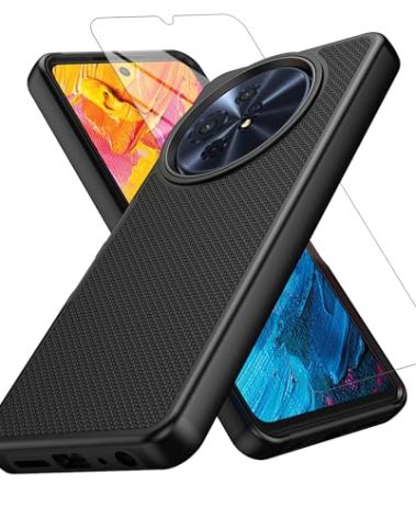 WODAF for TCL 60 XE NXTPAPER 5G Case, with Screen Protector, Dual Layer Shockproof Protective (Black)