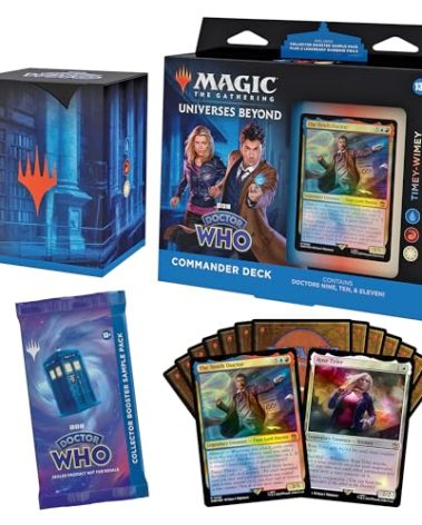 Magic The Gathering Doctor Who Commander Deck – Timey-Wimey (100-Card Deck, 2-Card Collector Booster Sample Pack + Accessories)