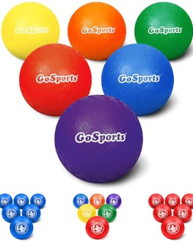 GoSports 5" Inflatable Dodgeball 6 Pack - No Sting Balls - Includes Ball Pump & Mesh Bag
