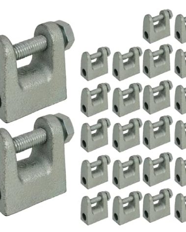 ZUVELLO 3/8" Metal Beam C Clamp Fit for Beam Wall Ceiling Flange Household Mount, Galvanized, 24Pack