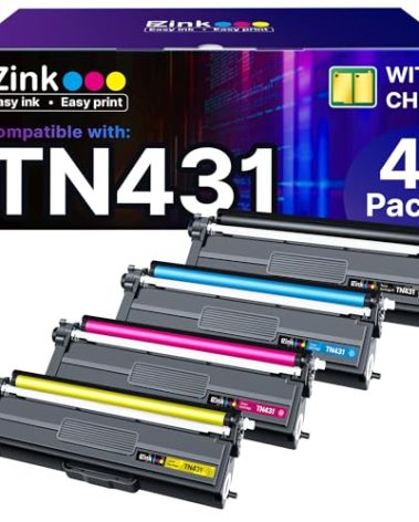E-Z Ink TN431 Toner Cartridge Compatible for Brother TN431 TN-431 TN433 TN436 to Use with Brother HL-L8360CDW HL-L8260CDW MFC-L8900CDW MFC-L8690CDW Printer (Cyan, Yellow, Magenta, Black, 4 Pack)