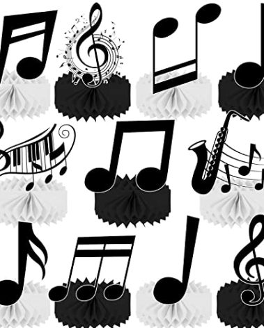 Musical Notes Party Table Decorations 11Pcs Music Party Honeycomb Centerpieces for Music Notes Theme Birthday Party Baby Shower Supplies