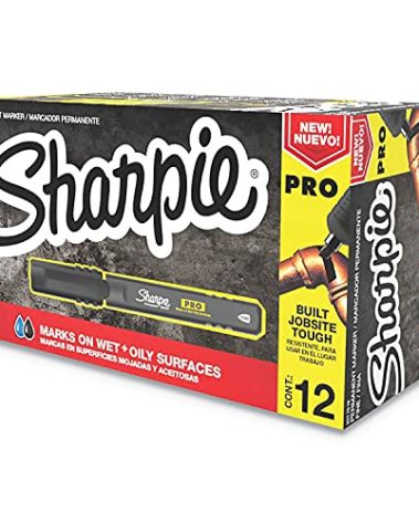 Sharpie Pro Permanent Marker, Fine Point, Black, 12 Count (2017818)