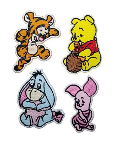 Octory 4 PCS Baby Bear Iron On Patch for Clothing Saw On/Iron On Embroidered Patch Applique for Jeans, Hats, Bags