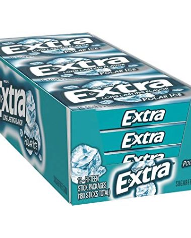 Wrigley's Extra Polar Ice Sugar-Free Gum, Pack of 12 (15 sticks per Pack)