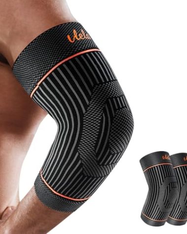 Tennis Elbow Sleeve,Elbow Compression Sleeve, Elbow Brace For Tendonitis and Tennis Elbow,Golfers, Arthritis, Bursitis. Elbow Pain Relief,Weightlifting, Fit for Men & Women (Orange, X-Small)